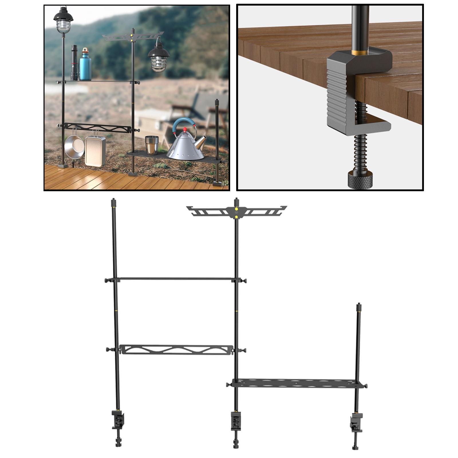 Portable Camping Lantern Stand  Cookware Hanging Rack for Outdoor