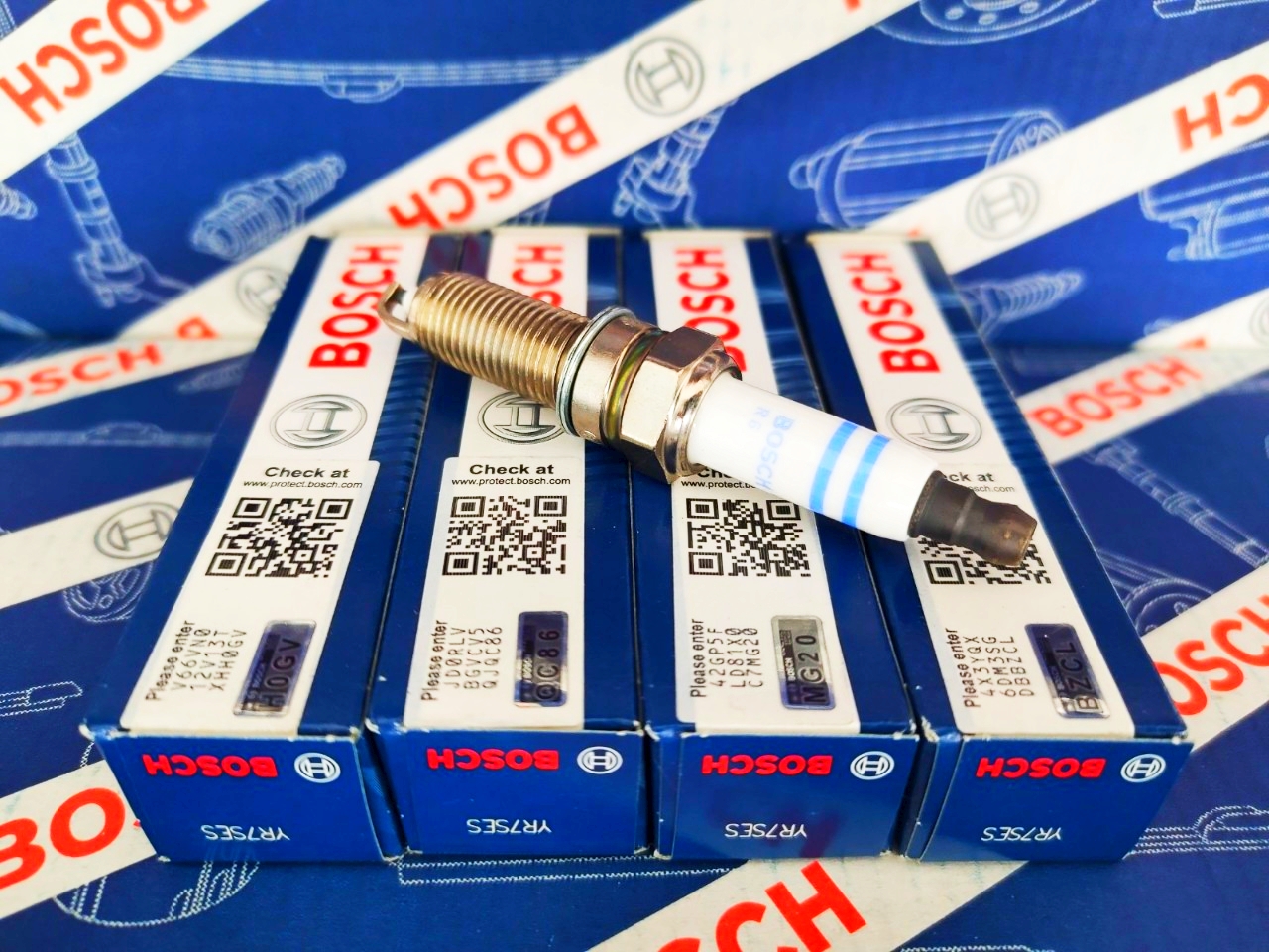 Bugi Bosch Tuýp 16 Ren 12 Huyndai i10, Accent , Kia Morning Cerato, Forte, K3 , Suzuki Swift, Ciaz