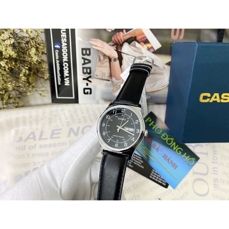 Đồng hồ nam dây da Casio MTP-V006L-1B2UDF