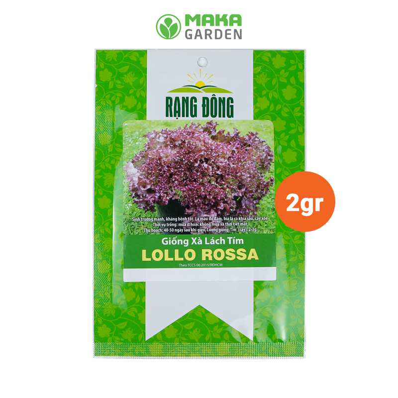 Hạt giống Xà Lách Tím Lollo Rossa  - Gói 2Gr - Cao Sản, Trồng Quanh Năm