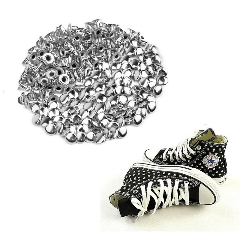 6mm Round Mushroom Shaped Metal Rivets DIY Punk Style Leather Shoes Bag