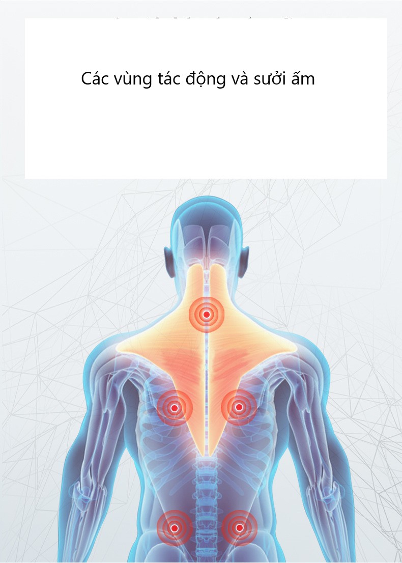 Gối tựa đầu và gối tựa lưng ghế xe có massage và sưởi ấm tại chỗ - bộ gối tựa đầu và lưng cho lái xe