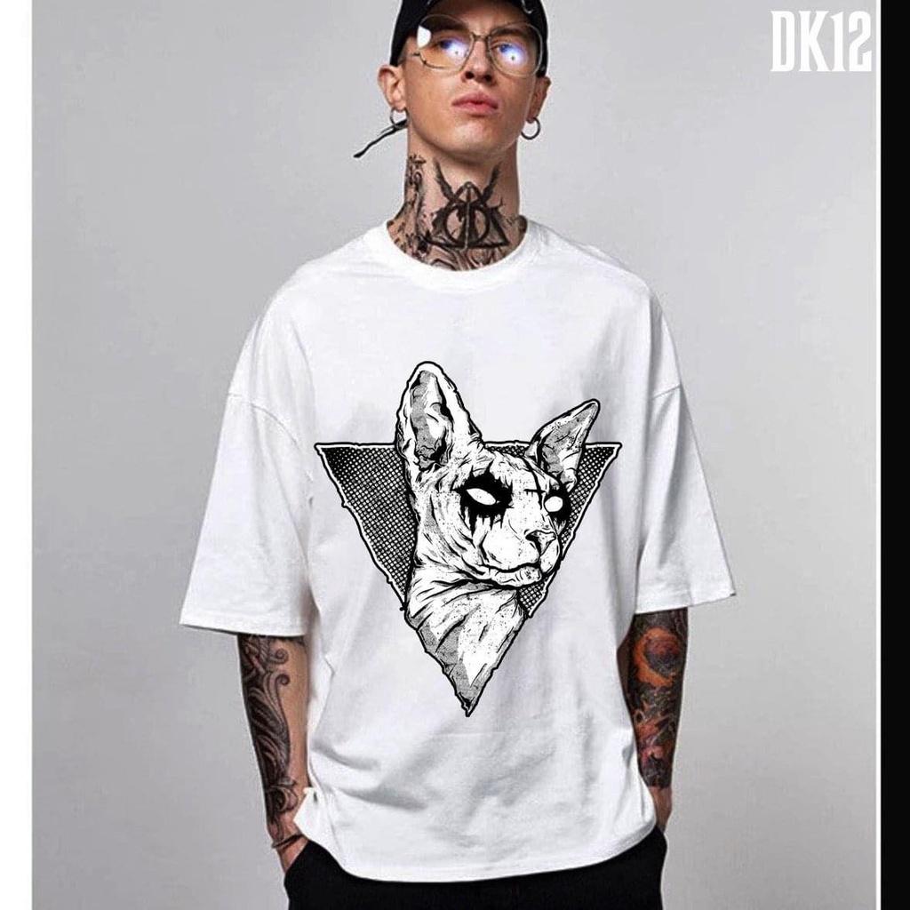 ÁO THUN UNISEX NAM NỮ  mèo tam giác