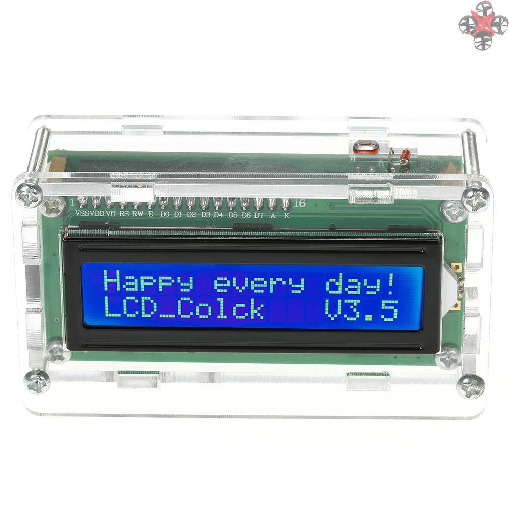 Bộ Đồng Hồ Điện Tử Màn Hình Lcd Hiển Thị Nhiệt Độ, Nhiệt Độ Kèm Hộp Đựng Trong Suốt