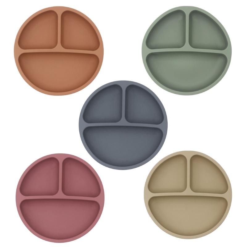 4 Cái/bộ Không Chứa BPA Silicone Cho Bé Bộ Đồ Ăn Yếm Chống Thấm Màu Đĩa Dùng Tiệc Hút Bộ Bát Và Thìa Cho Bé