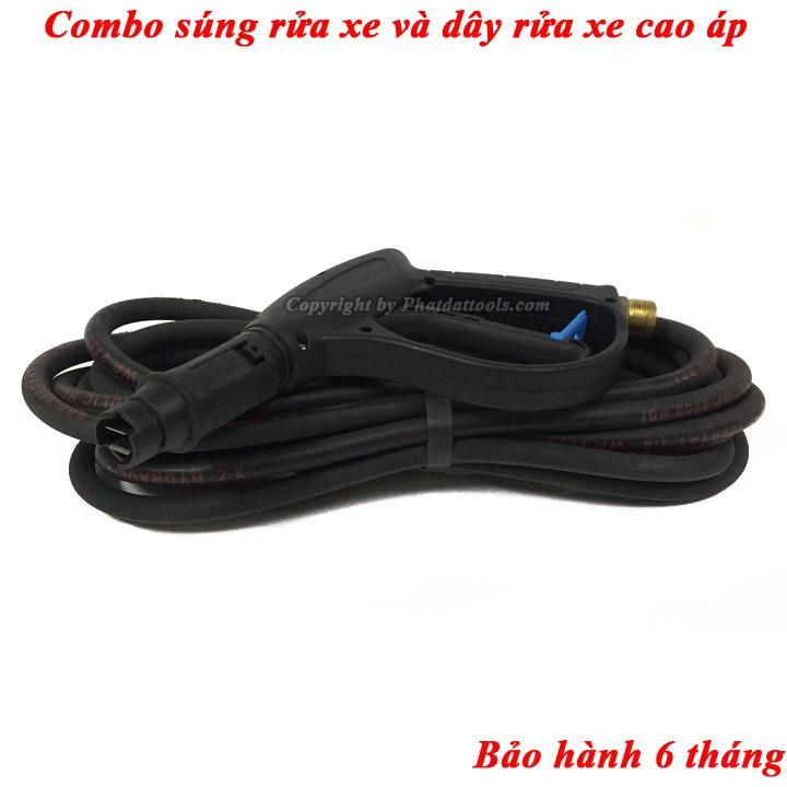 Combo súng rửa xe và dây rửa xe cao áp 10m