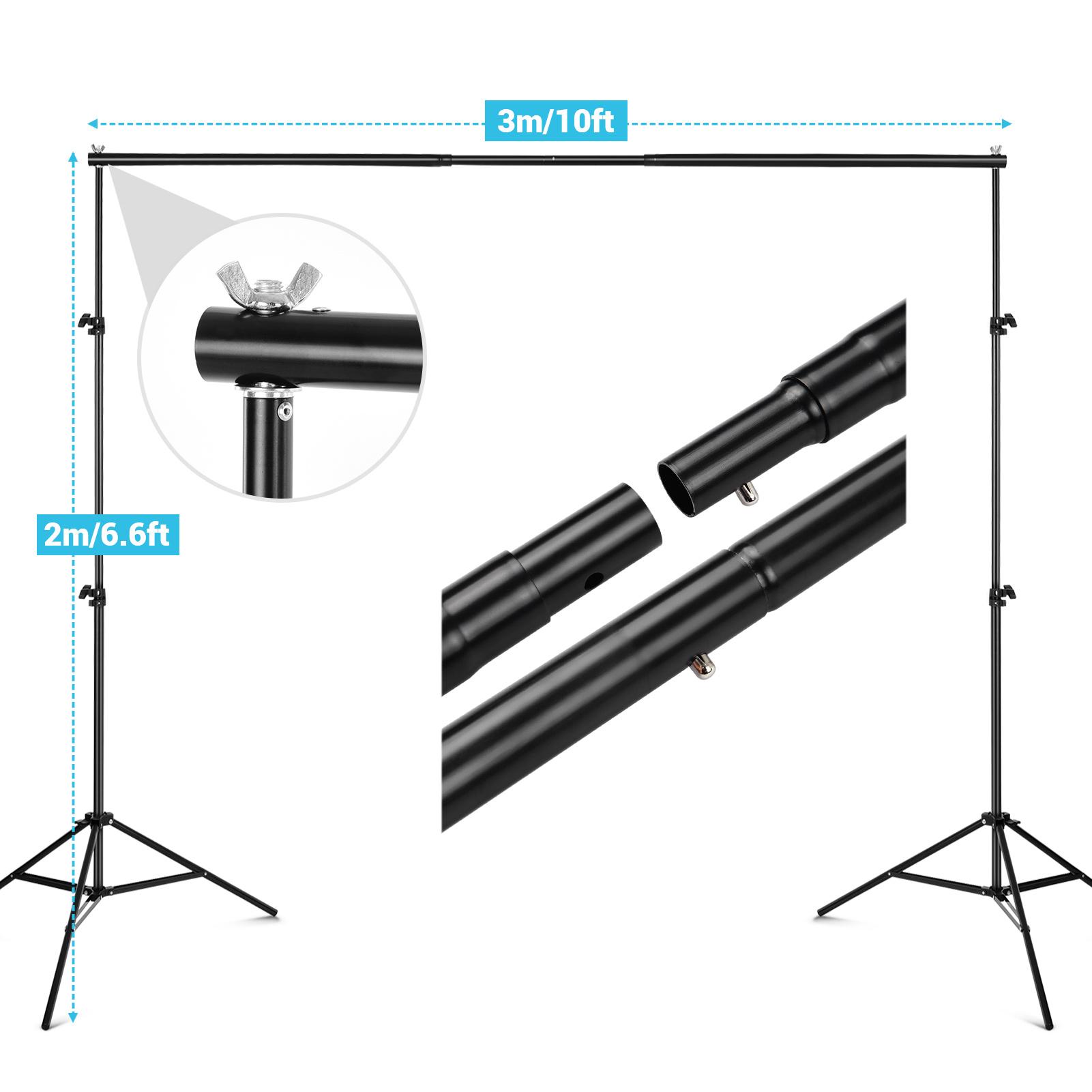 Giá đỡ phông nền hợp kim nhôm có thể điều chỉnh hỗ trợ chụp ảnh trong studio kích thước 2 * 3 Mét / 6,6 * 10 Feet