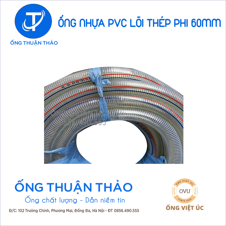 Ống Nhựa PVC Lõi Thép Phi 60mm CUỘN 30 MÉT - Hàng Nhập Khẩu