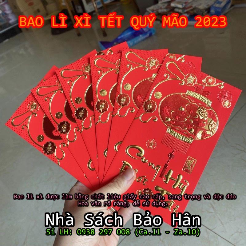 Bao Lì Xì Tết 2023 Giấy Nhung Hàng Đẹp độc lạ màu đỏ may mắn năm QUÝ MÃO - Nhiều Mẫu Cực Đẹp