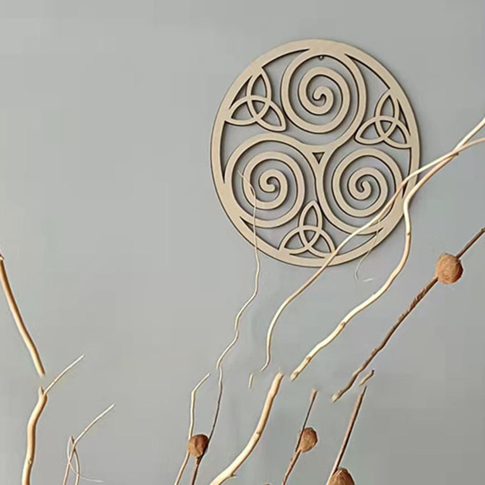 Wooden Wall Art Sculpture Sacred Geometry Pendant for Zen Bedroom Ornament Decor
