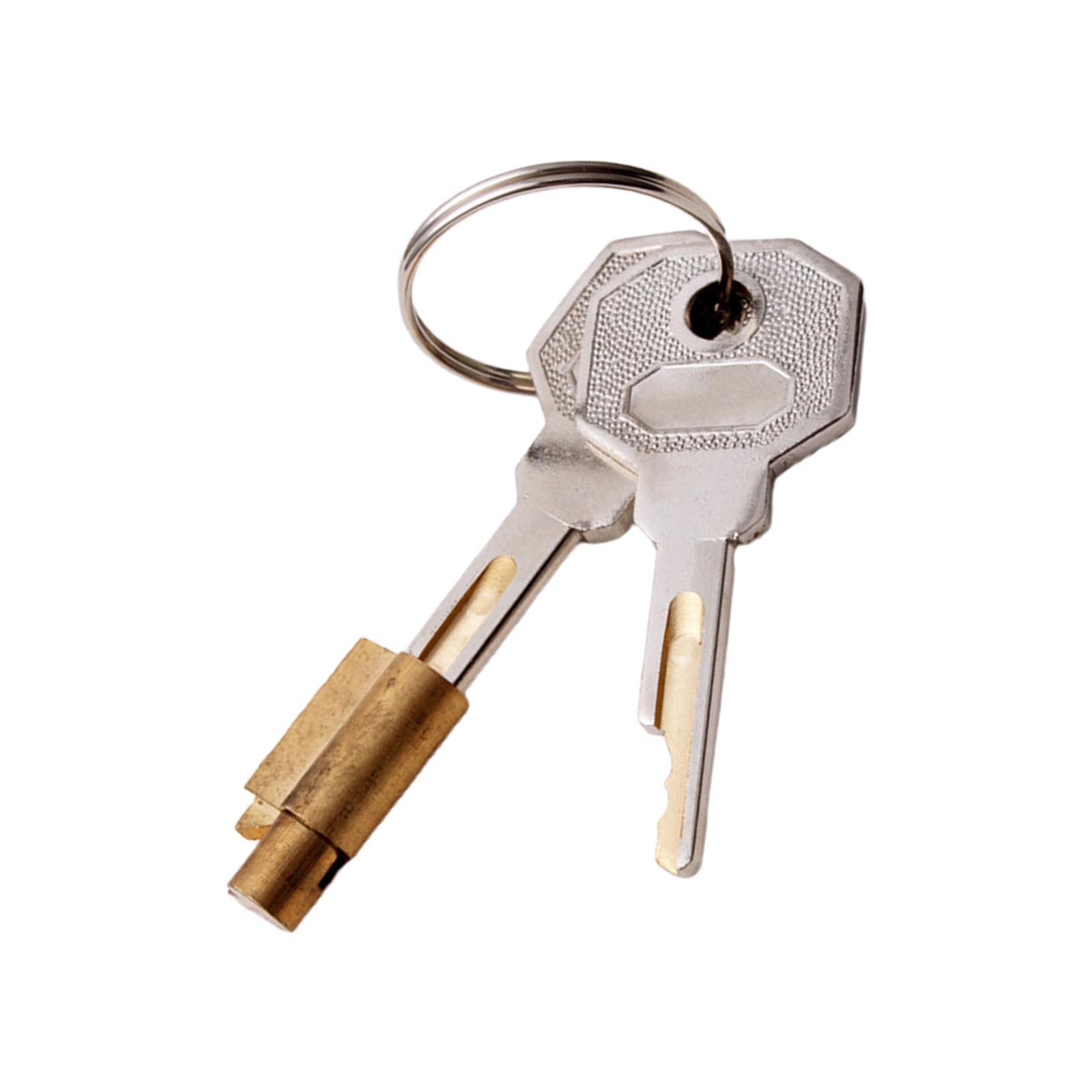Cabinet Lock with Keys Single Open Cylinder Hasp Lock Steel Hardware Letter Box Locker Refrigerator Lock Door Lock Cylinder Lock with 2 Keys