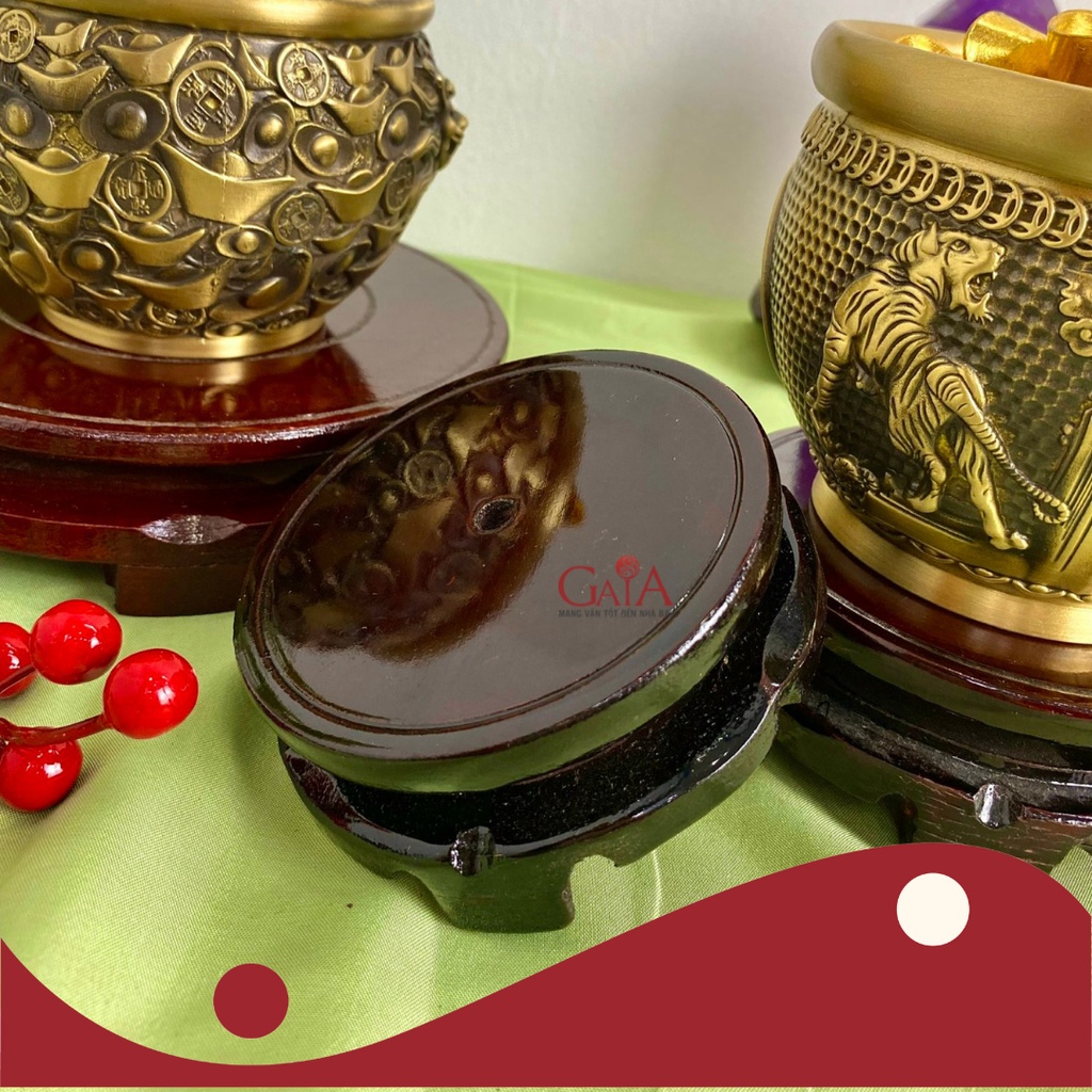 Đôn gỗ, đế gỗ, đế xoay đặt tượng thờ, vật phẩm phong thủy, bát tụ bảo