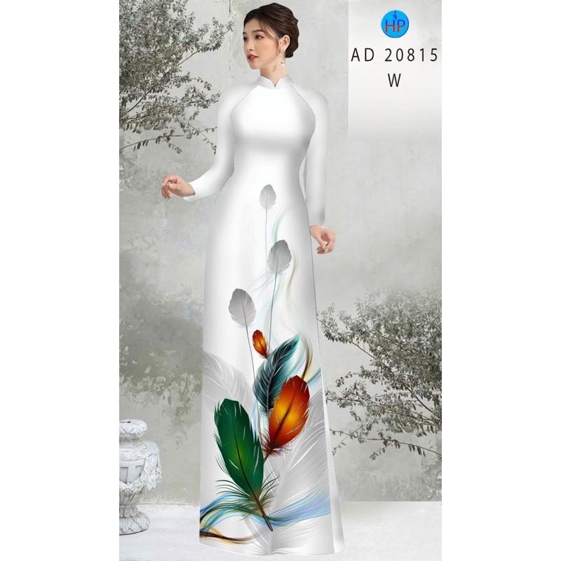 Vải áo dài họa tiết lông chim