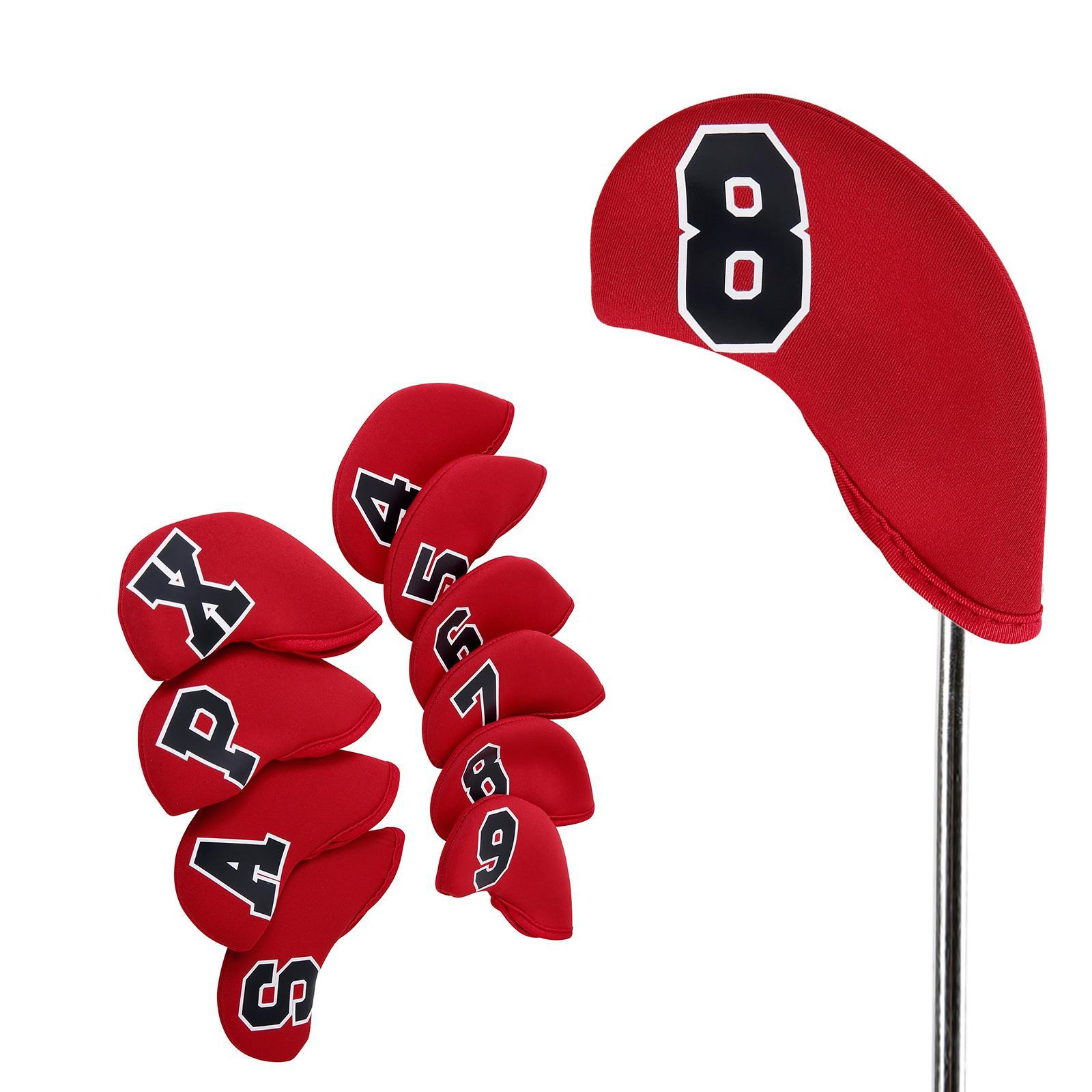 10 Pieces Golf Iron Head Covers Golf Wedges Headcovers Neoprene Protection Golf Club Head Covers for Training Equipment Golfers