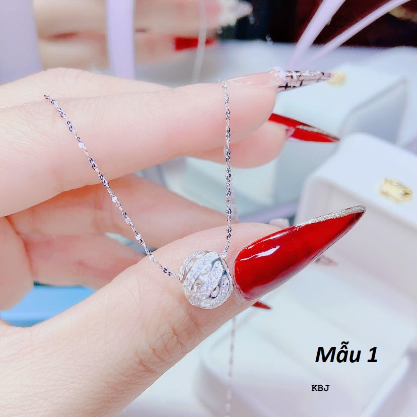 Dây chuyền nữ mặt bi cầu chất liệu bạc Ý MS010