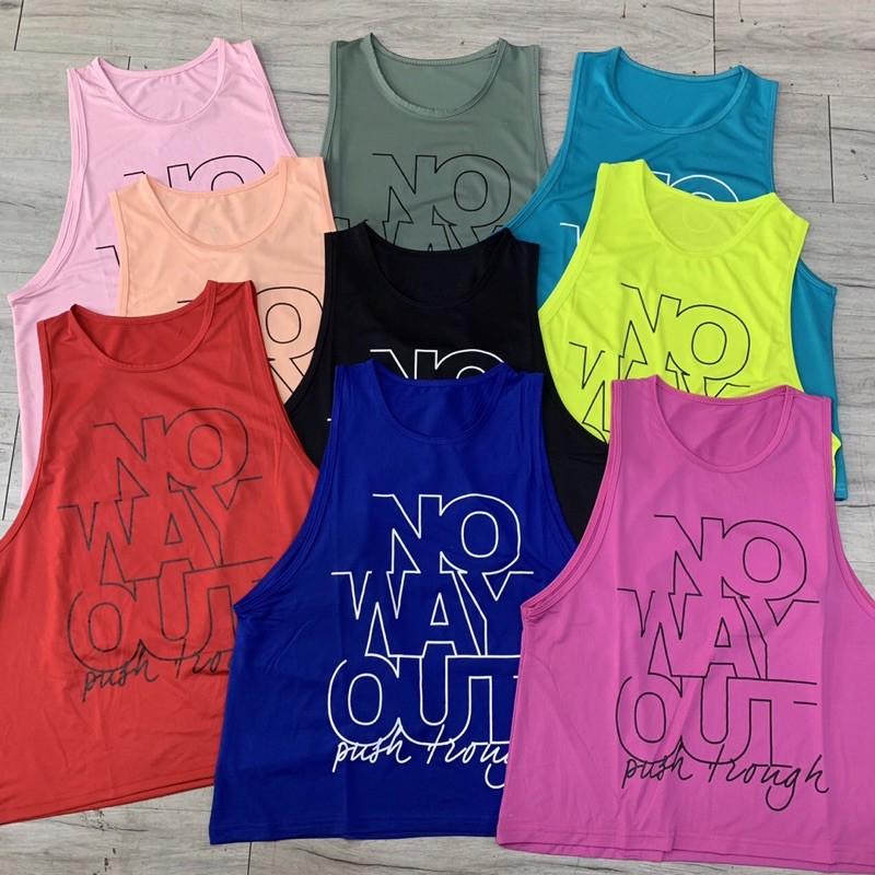 Áo Tanktop thể thao tập gym, yoga nữ NO WAY OUT vải thun lưới thông thoáng mồ hôi