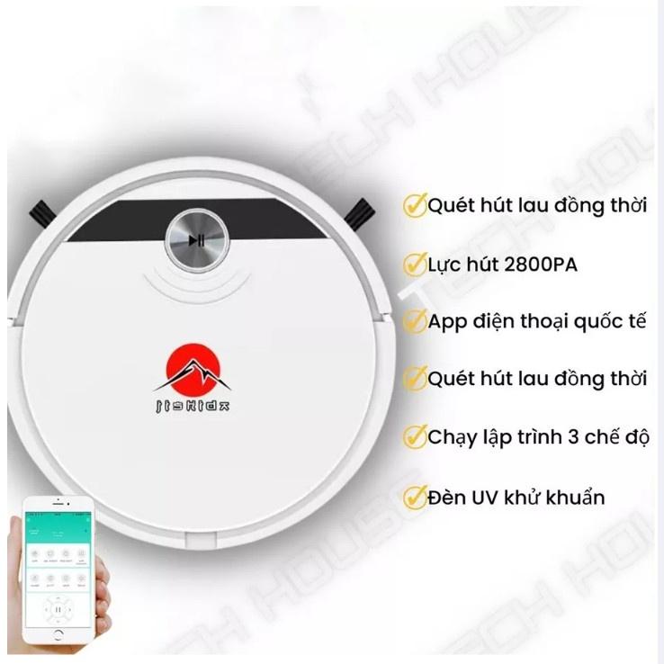 Robot Hút Bụi Lau Nhà Nhật Jishida S800 và RS8, Cảm Biến Chống Rơi, Điều Khiển App Điện Thoại