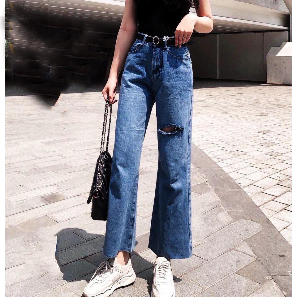 Quần Jeans Suông ống rộng bigsize