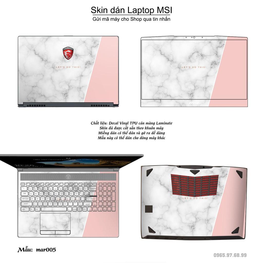 Skin dán Laptop dành cho MSI in hình vân Marble