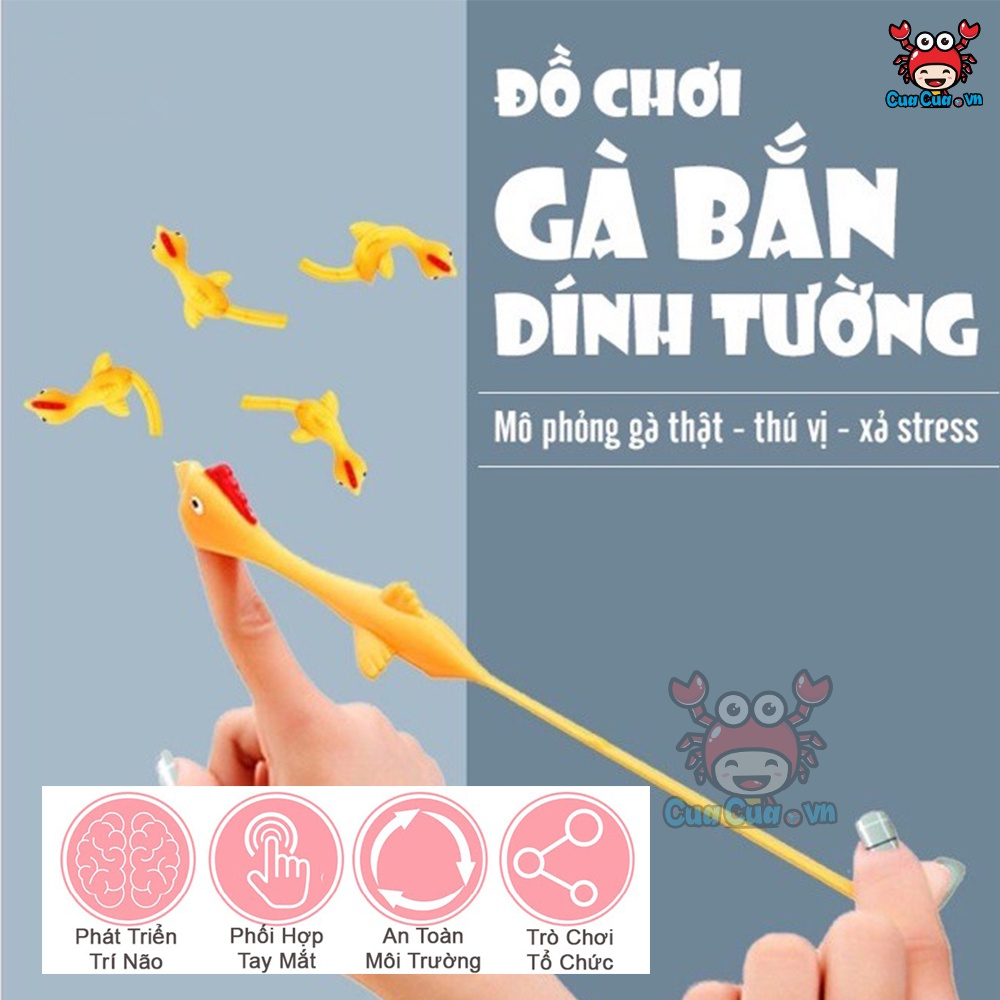 Gà bắn dính tường, gà bay dính tường đồ chơi giá rẻ, bắn gà cao su đồ chơi xả stress vui nhộn an toàn cho bé