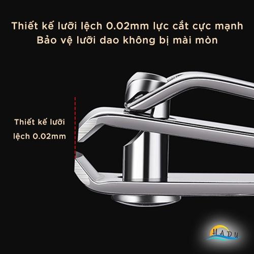 Bộ cắt móng tay cao cấp inox 420 kháng khuẩn bấm móng tay siêu sắc bền bỉ bao da PU da cá sấu sang trọng HADU