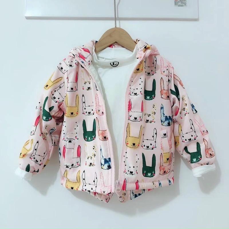 Áo khoác gió 3 lớp bé trai bé gái, lót nỉ hàng chuẩn đẹp