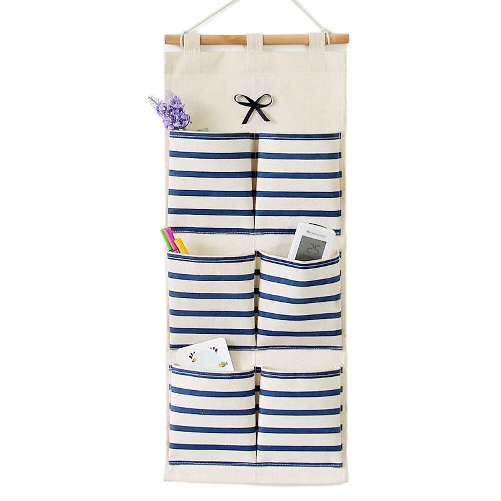 AA Hanging Storage Bags 6 Pocket Hanging Storage Bag Wall Hanging Storage Bag Linen Hanging Storage Bag