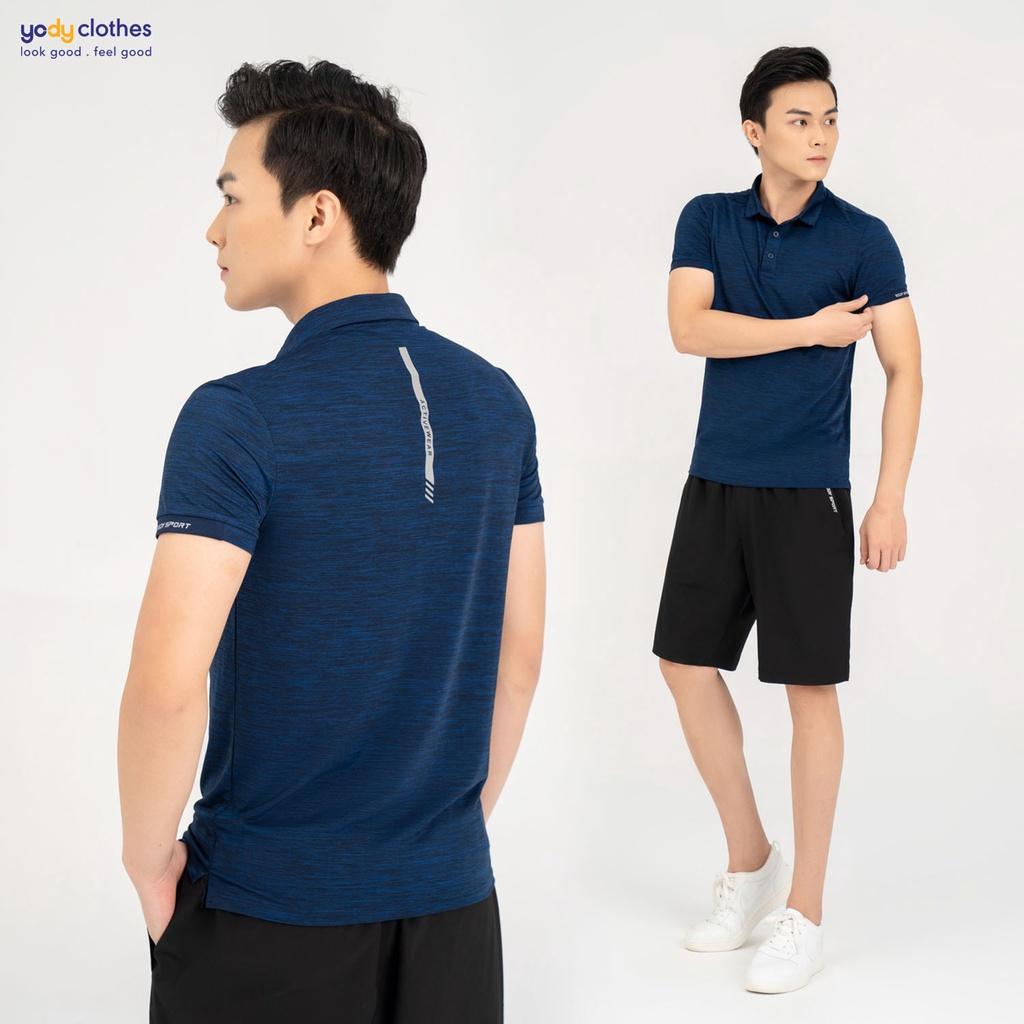 Áo polo thể thao nam YODY in phản quang thoáng mát thấm hút mồ hôi không nhăn SAM5009