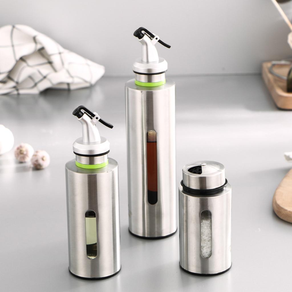 2 Pieces Vinegar Dispenser Pourer Bottle Olive Oil Container Safe Durable