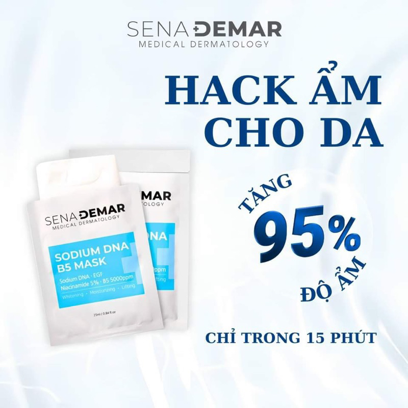 Combo 10 Miếng Mặt Nạ SENADEMAR Tế Bào Gốc Phục Hồi Dưỡng Ẩm 25ml/miếng hạn 2027