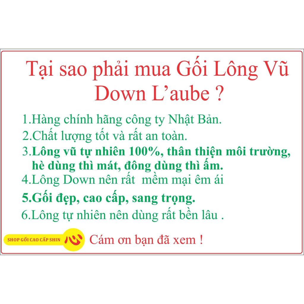 Gối lông vũ lông ngỗng cao cấp nhất Down Nhật Bản 50x70cm