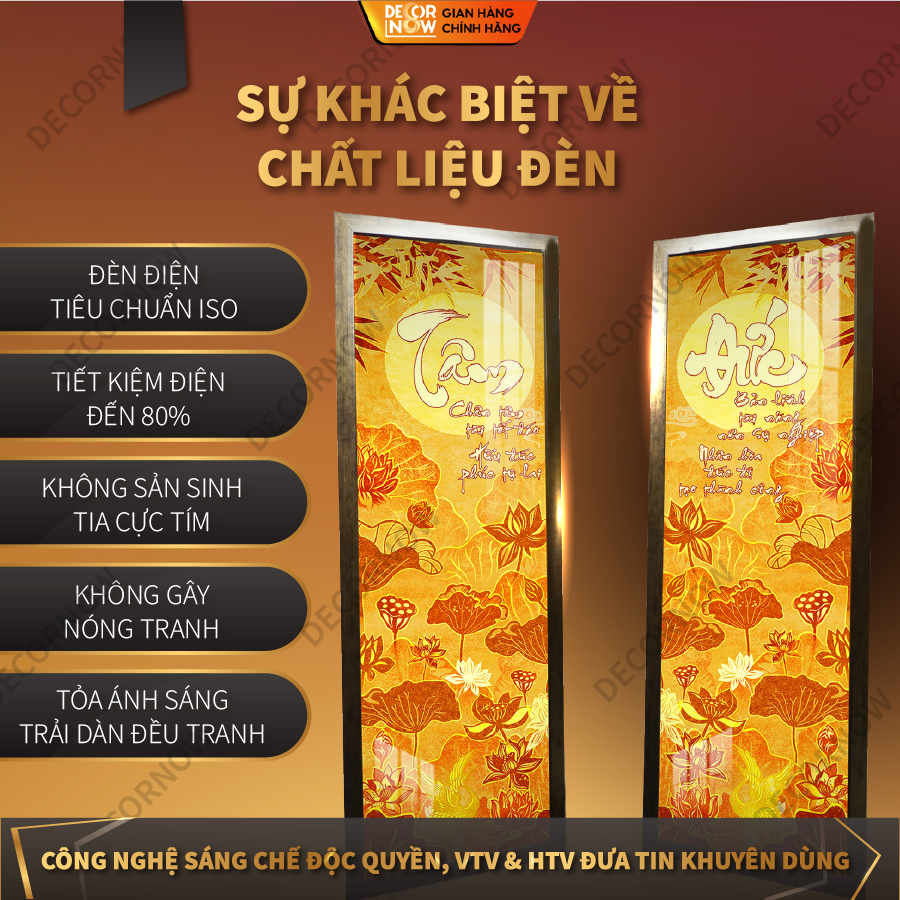 Đèn Hào Quang Phật In Tranh Trúc Chỉ ĐỐI DECORNOW, Trang Trí Ban Thờ Cho Tượng Phật, Hào Quang Trúc Chỉ DCN-30