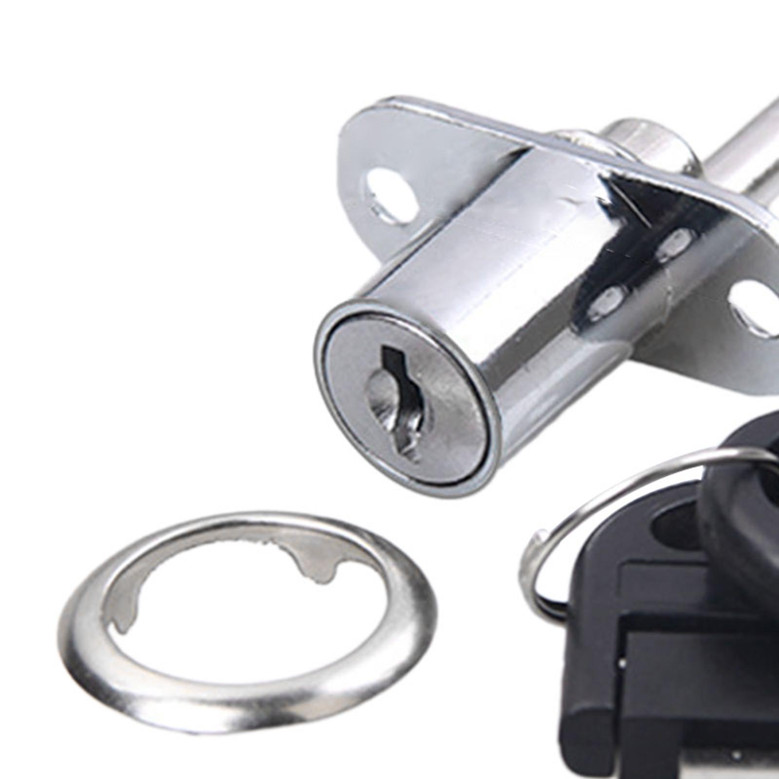 Push Plunger Lock Zinc Alloy Plunger Lock Portable Cylinder Head Cabinet Lock Drawer Lock Cabinet Plunger Lock for Desk Locker