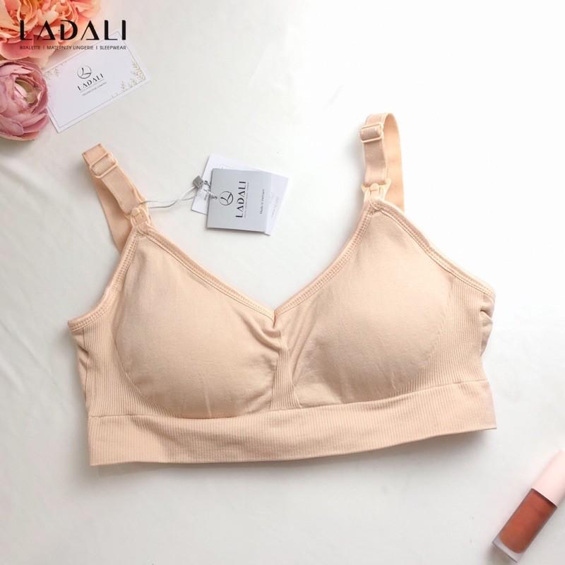 Áo lót bầu và sau sinh cotton spandex mở nắp cho con bú co giãn 4 chiều thông hơi thoáng mát Ladali