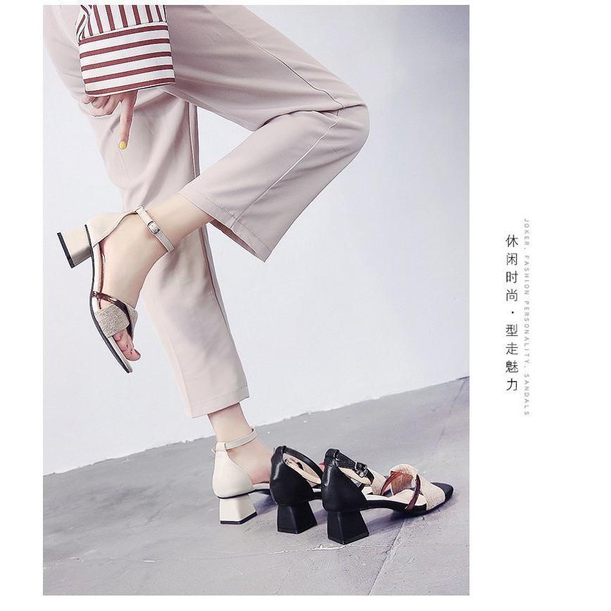 Giày Cao Gót Đế Vuông Cao 5cm Dây Quai Cài ! Hàng Quảng Châu CAO CẤP