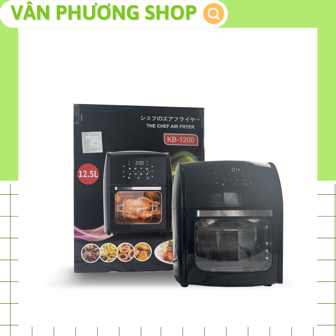 Nồi chiên không dầu  KB-1200, công suất 1800W, dung tích 12.5L - Hàng Chính Hãng