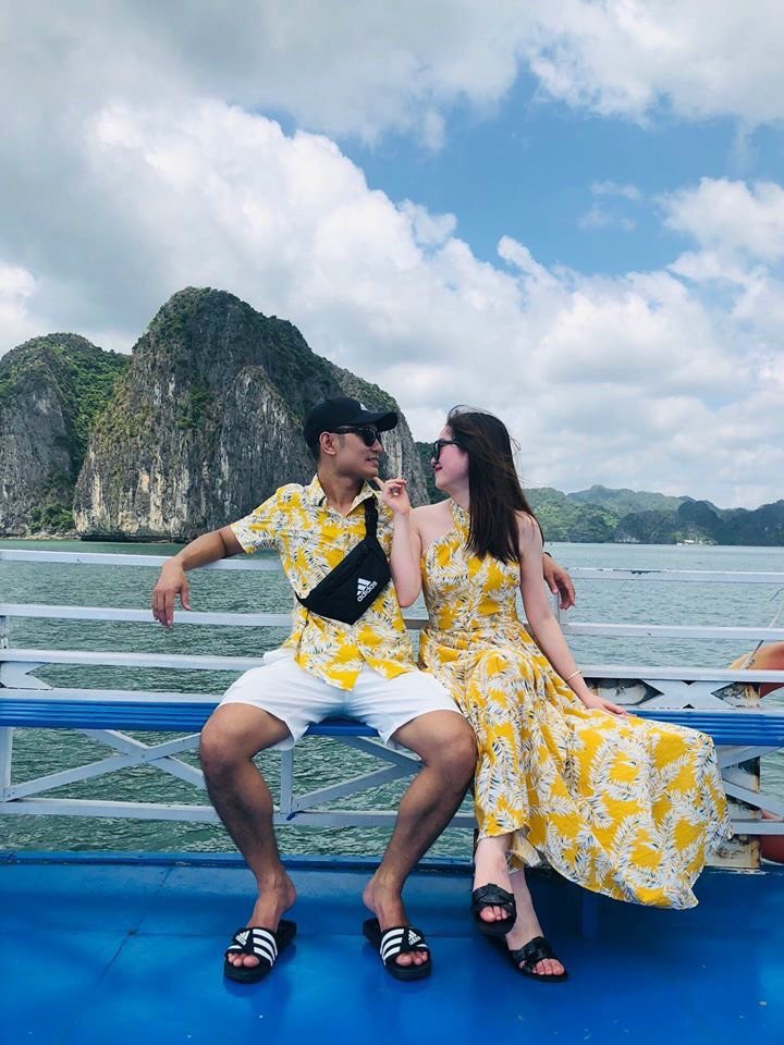 Set váy áo đôi đi biển mới - Áo đôi Tina