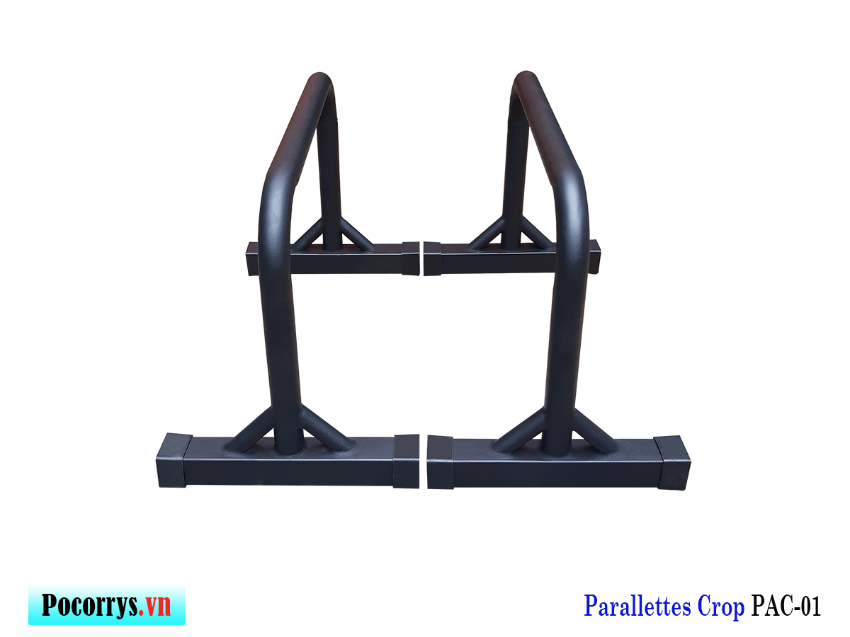 Xà kép Parallettes Crop cao 45cm, Pocorrys PAC-01, Màu đen Full black