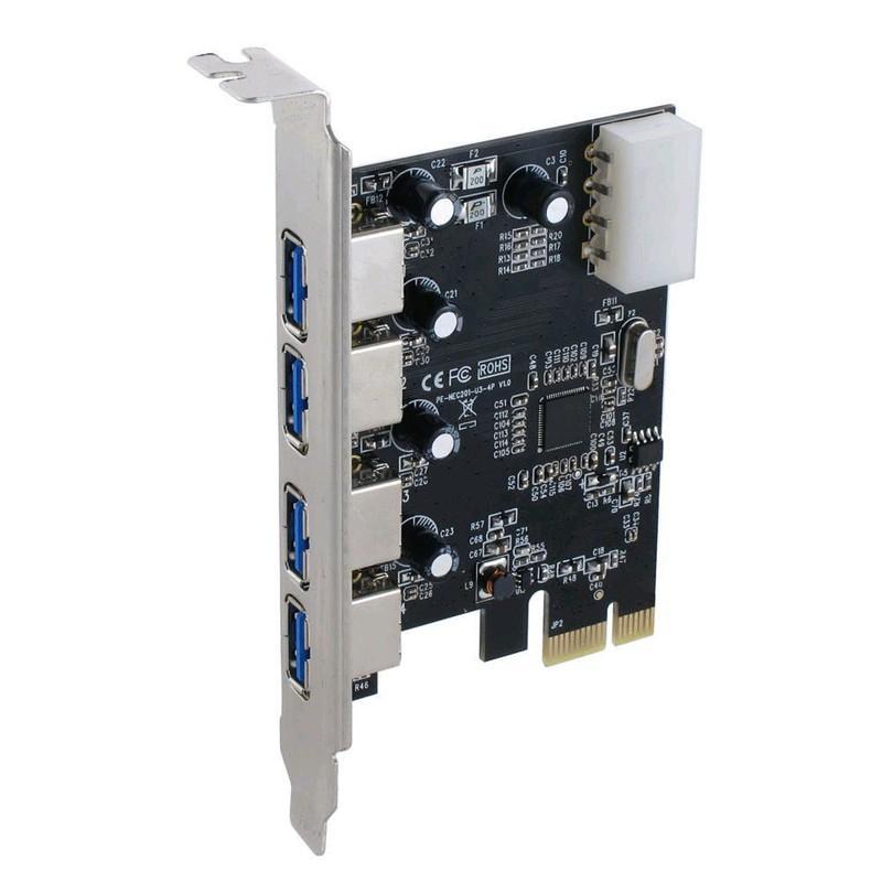 Card PCI EXpress to USB 3.0 4 Cổng Tặng đèn Led