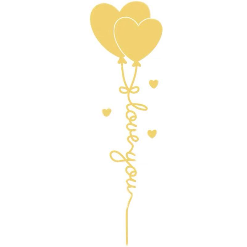 Decal dán tường mica 3D dán nổi chữ I love you nhiều màu xinh xắn, trang trí phòng ngủ