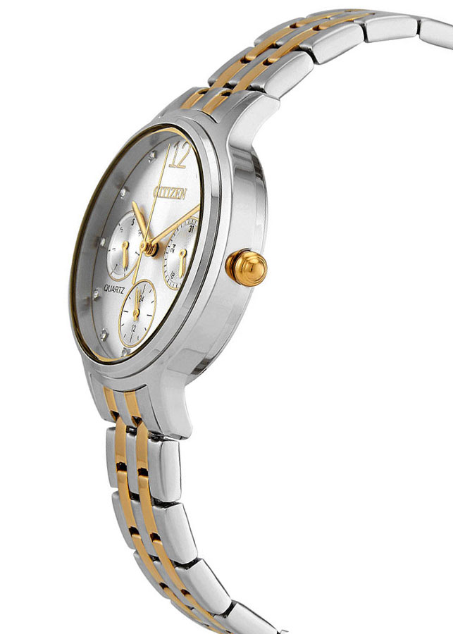 Đồng Hồ Nữ Citizen Đính Đá Swarovski Dây Thép Không Gỉ ED8184-51A - Mặt Trắng