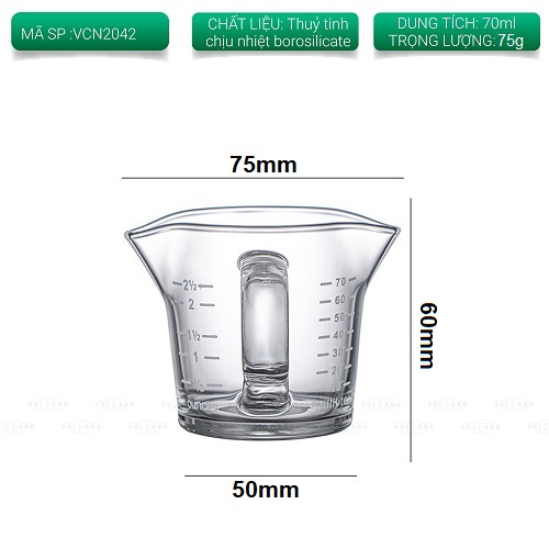 Ly đo ml, ly đong, ly có vạch ml 70ml