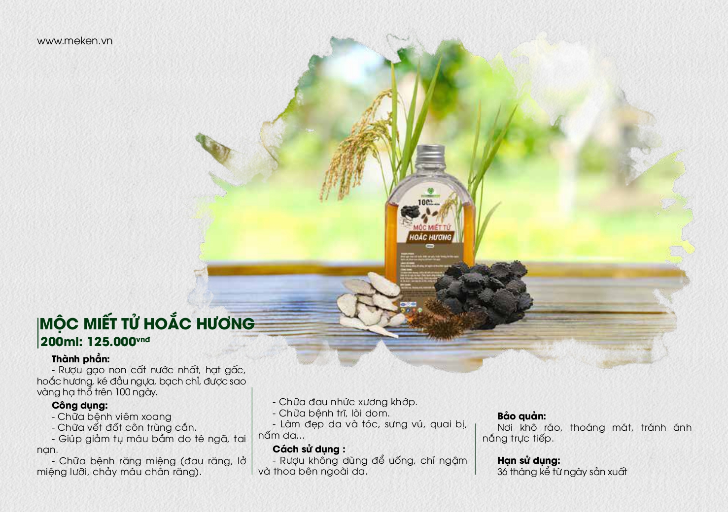 MỘC MIẾT TỬ HOẮC HƯƠNG ( 200ml )