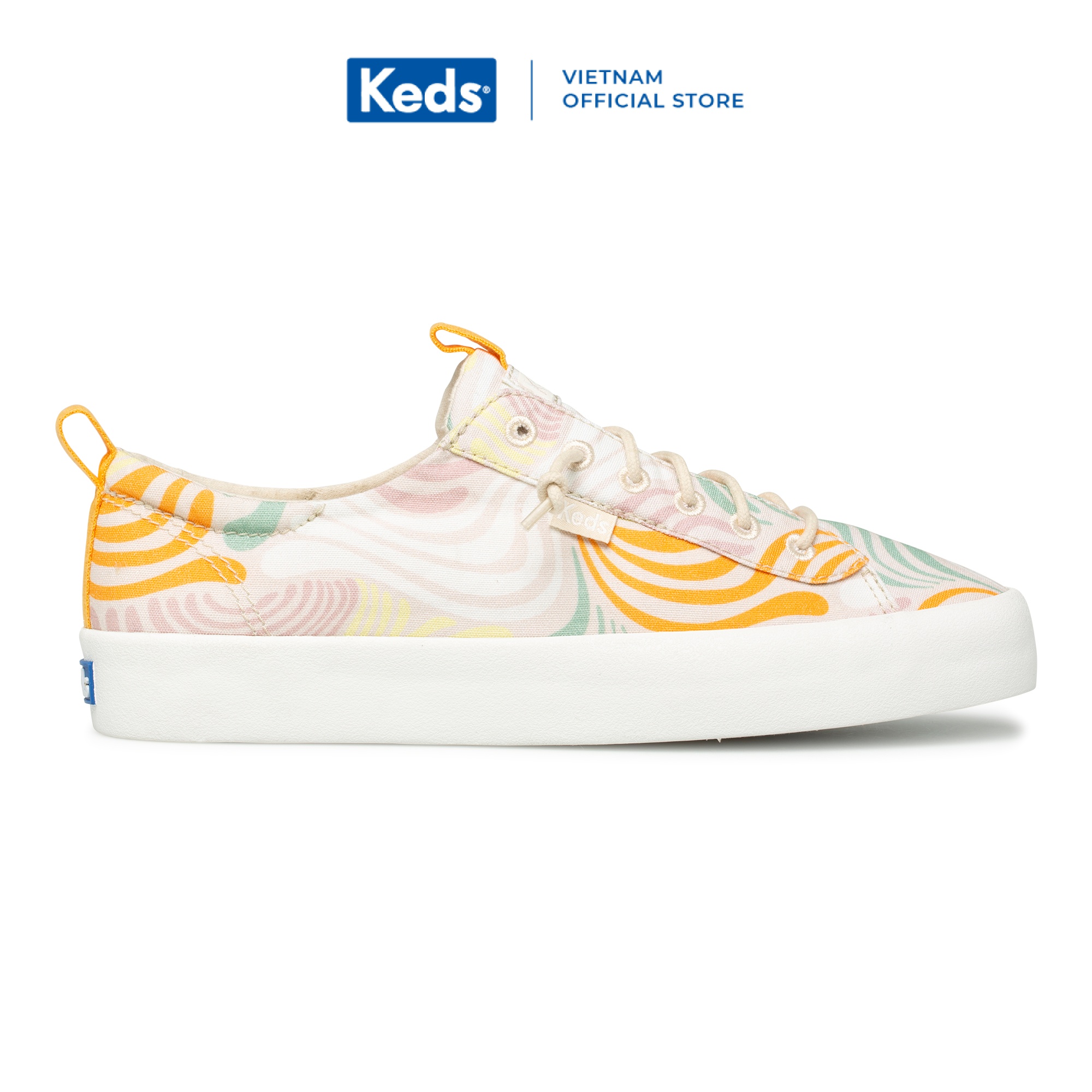 Giày Keds Nữ- Kickback Groovy Flora Organic Cotton Tan- KD065485