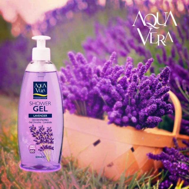 Gel tắm chiết xuất hoa oải hương Aqua Vera 500ml