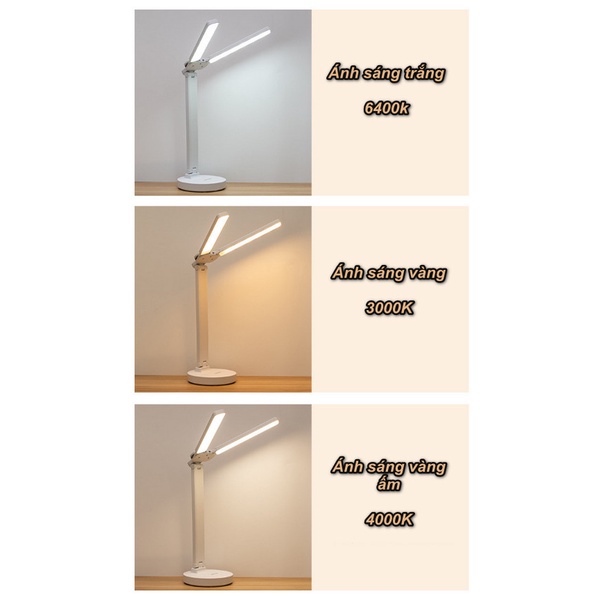 Đèn Để Bàn Học Tập Làm Việc Bảo Vệ Mắt 3 Cấp Độ Sáng WhitePowell