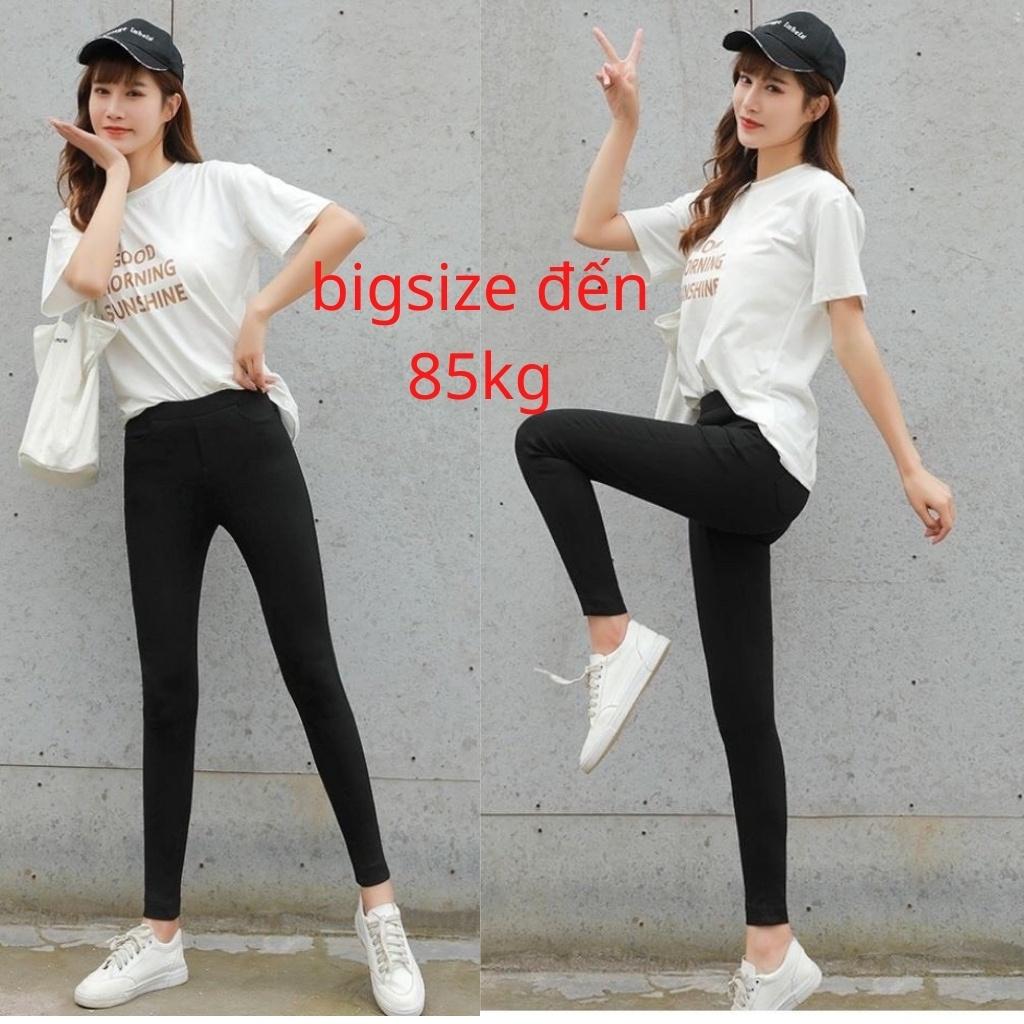 Quần Legging - Tregging (BIGSIZE đến 90kg) Chất Umi( DÀY)Sịn Loại 1, Giặt Máy Thoải Mái Không Bai Không Xù