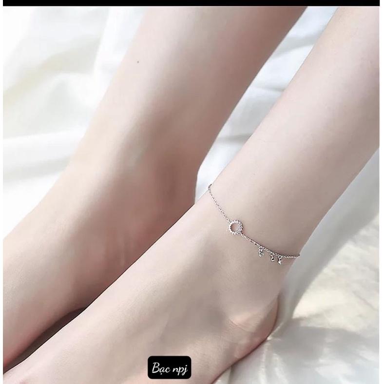 Lắc chân mặt tròn cá tính, lắc chân nữ Bạc Ta - Bạc npj