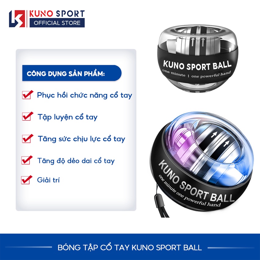 Bóng Tập Cổ Tay KUNOSPORT BALL Thiết Kế Xoay Tròn Chuyên Nghiệp Luyện Tập Cổ Tay, Cánh Tay Chơi Thể Thao