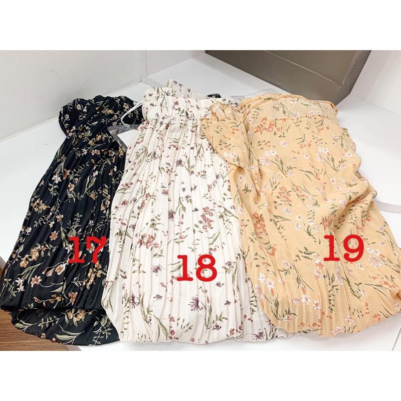 Chân Váy Hoa Nhí Xếp Ly Pastel Vintage Có Sẵn Siêu Xinh - Hàng cao cấp kèm ảnh chụp thật